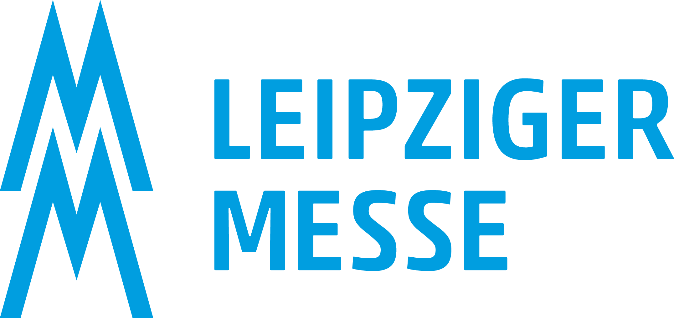 Logo der Leipziger Messe: Doppel-M mit Text Leipziger Messe