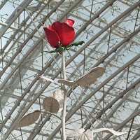 Kunst am Bau: Rose vor Glashalle von Isa Genzken