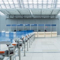 Drehkreuze in der Glashalle Drehkreuze in der Glashalle