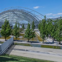 Glashalle mit Pocketpark Glashalle mit Pocketpark