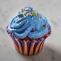 Cupcake mit bunten Streuseln