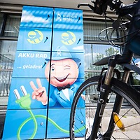 Battery charging station for e-bikes at Leipziger Messe